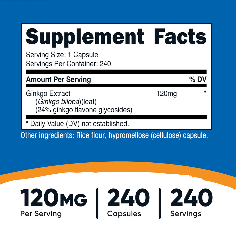 Bottle label showing 120mg per capsule and 240 capsules