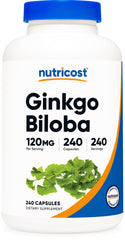 Nutricost Ginkgo Biloba 120mg bottle with 240 capsules
