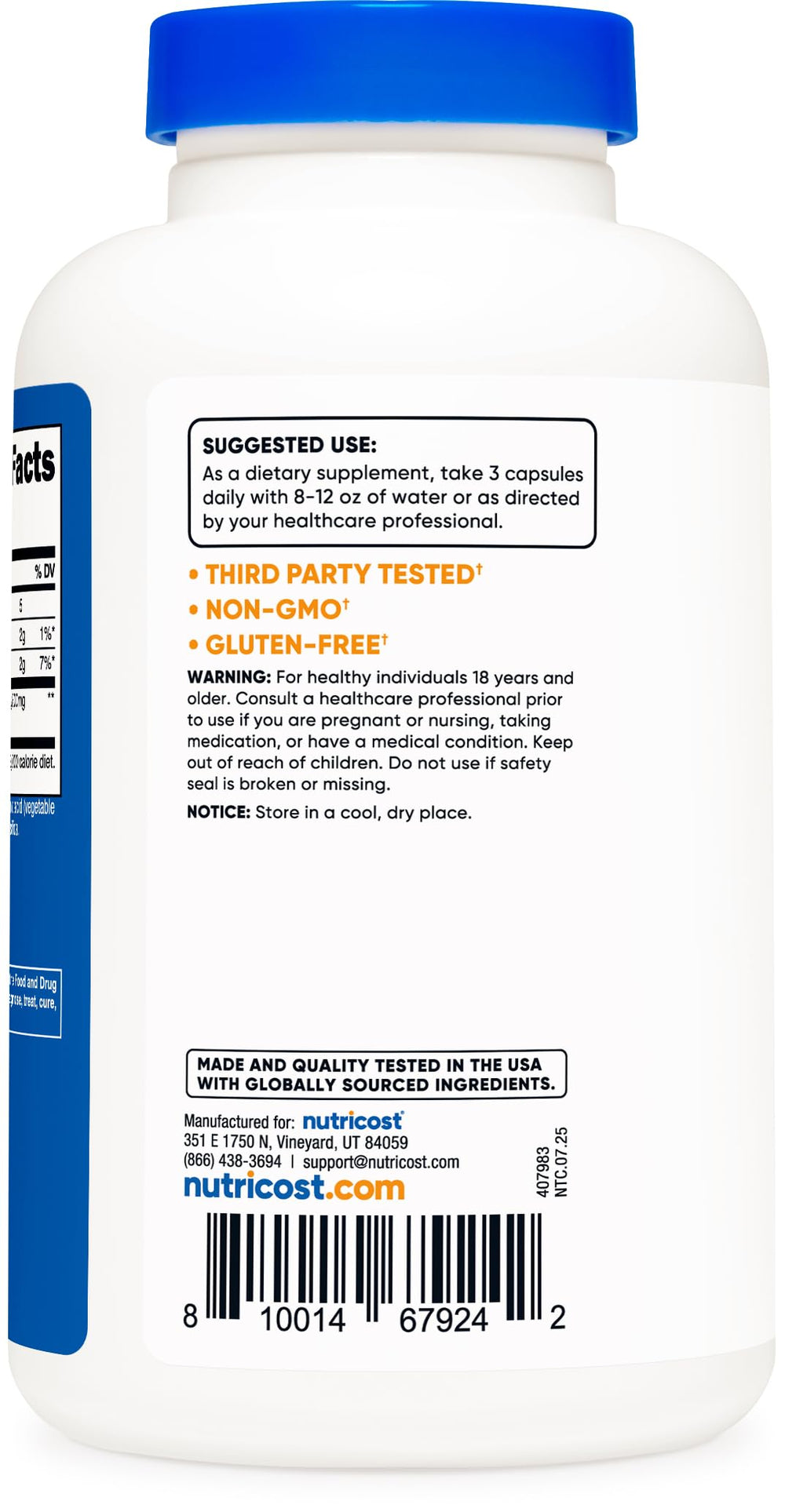 Manufacturing facility certified NSF, GMP compliant and FDA registered