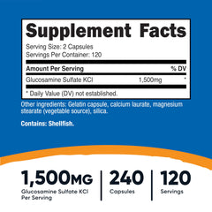 Nutricost Glucosamine Sulfate 1500mg 240-cap bottle