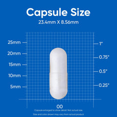 Glutathione capsules arranged with bottle and scoop