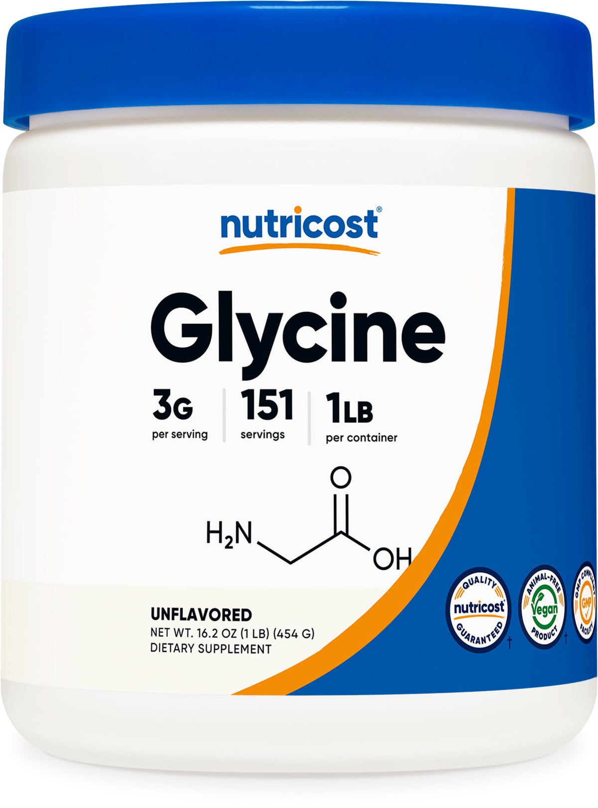 Nutricost Glycine Powder 1lb bottle
