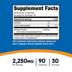 Haritaki vegan capsules close-up