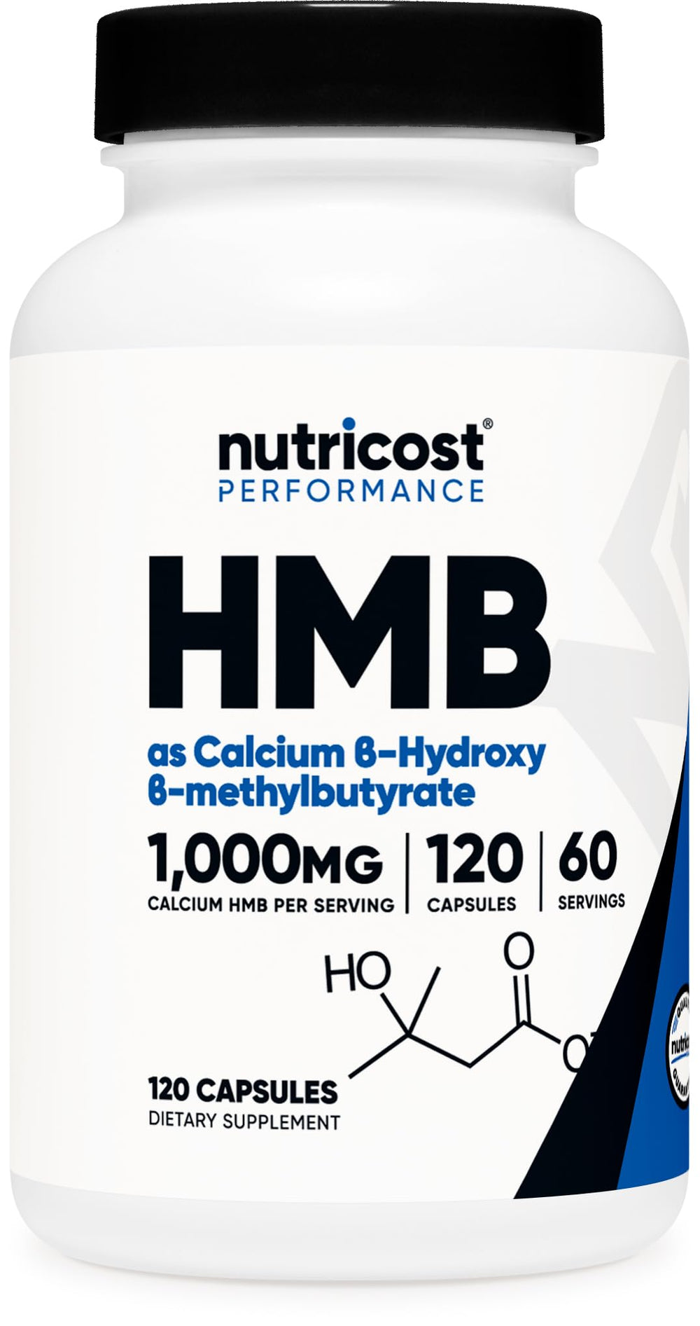 Nutricost HMB 1000mg bottle with 120 capsules