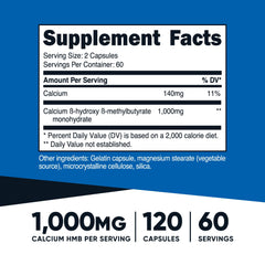 Nutricost HMB 1000mg bottle side view