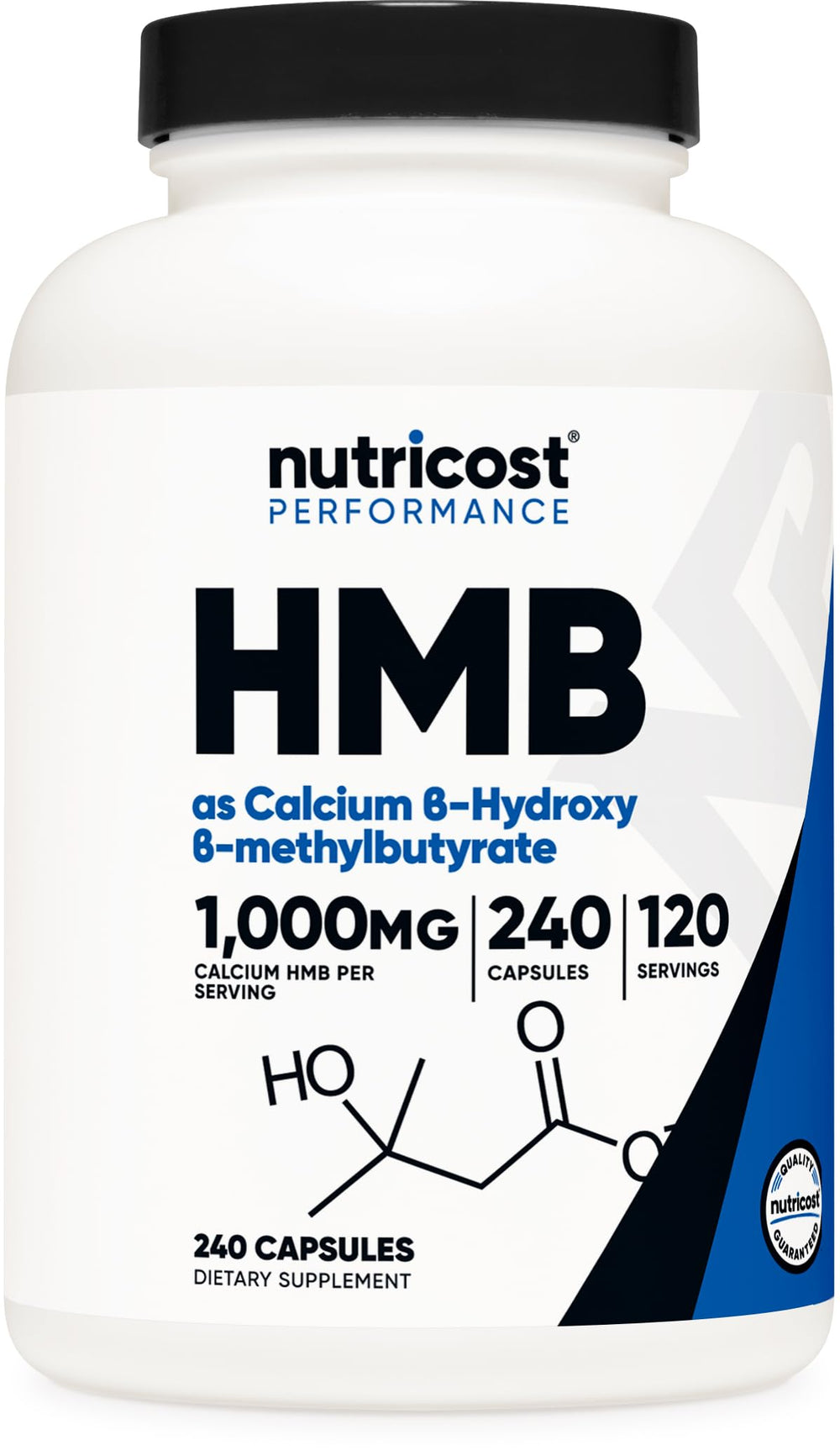 Nutricost HMB 1000mg bottle with 240 capsules