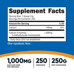 Nutricost HMB Powder bottle label close-up