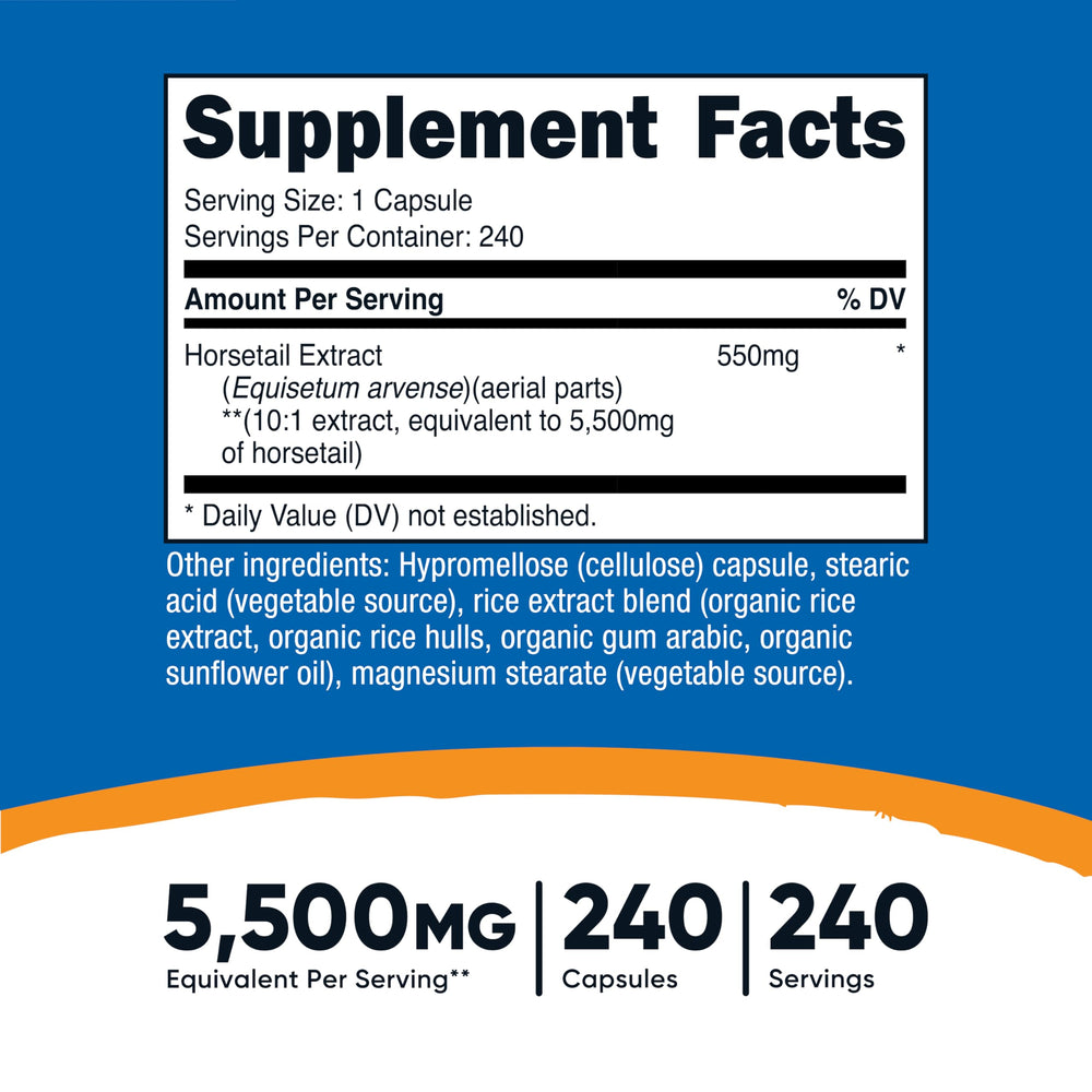 Close-up of Horsetail Extract Capsules