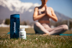 Back label with ingredients and directions for Nutricost Iron for Women 65mg