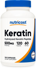 Nutricost Keratin Hydrolized Peptide Capsules bottle front