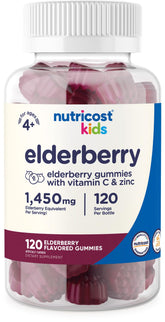 Nutricost Kids Elderberry Gummies bottle with 120 gummies