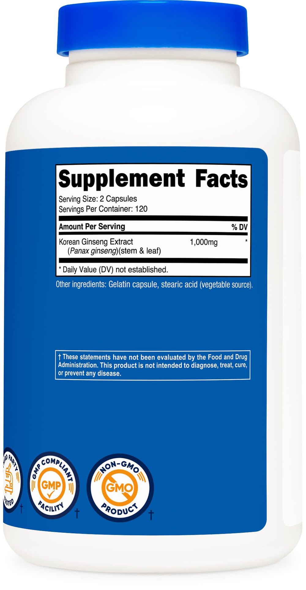 Gluten Free and Non-GMO seals on Nutricost packaging