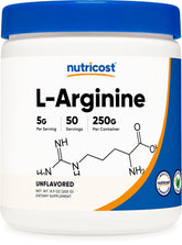 Nutricost L-Arginine 250g bottle labeled