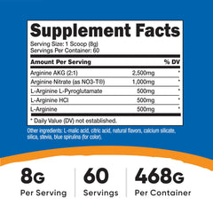 Nutricost L-Arginine Complex Blue Raspberry powder scoop