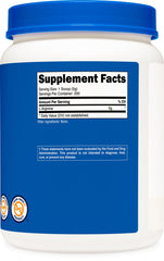 Close-up of L-Arginine powder texture in jar