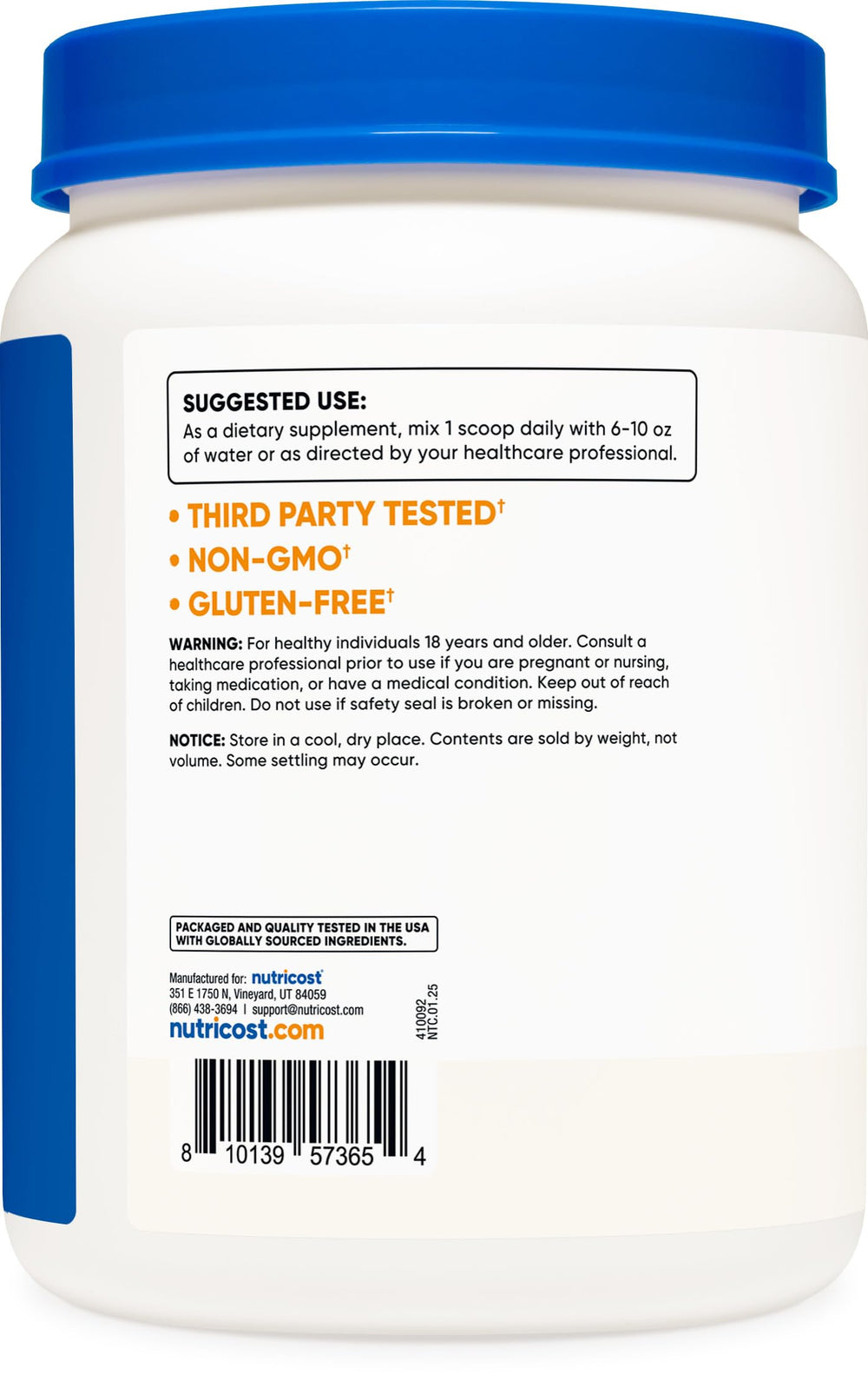 Serving scoop with Nutricost L-Arginine Powder 1KG