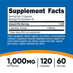 Side view of Nutricost L-Carnitine Tartrate bottle