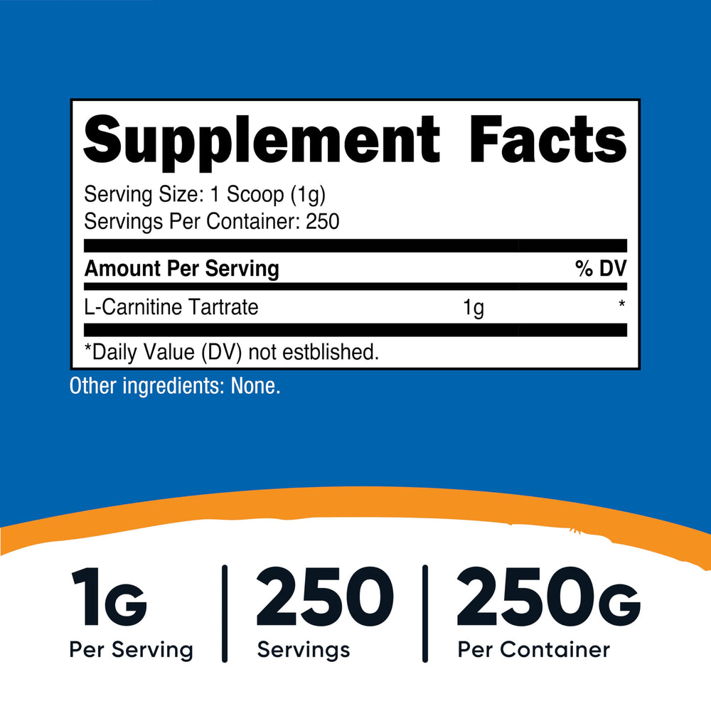 Serving scoop included with L-Carnitine Tartrate powder