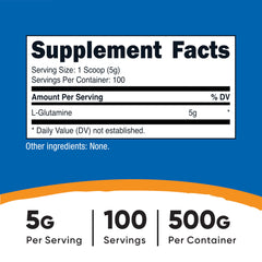 Nutricost L-Glutamine 500g bottle front view