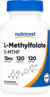 Nutricost L-Methylfolate 15mg bottle front view