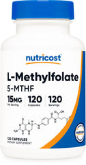 Nutricost L-Methylfolate 15mg bottle front view