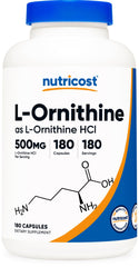 Nutricost L-Ornithine 500mg bottle label