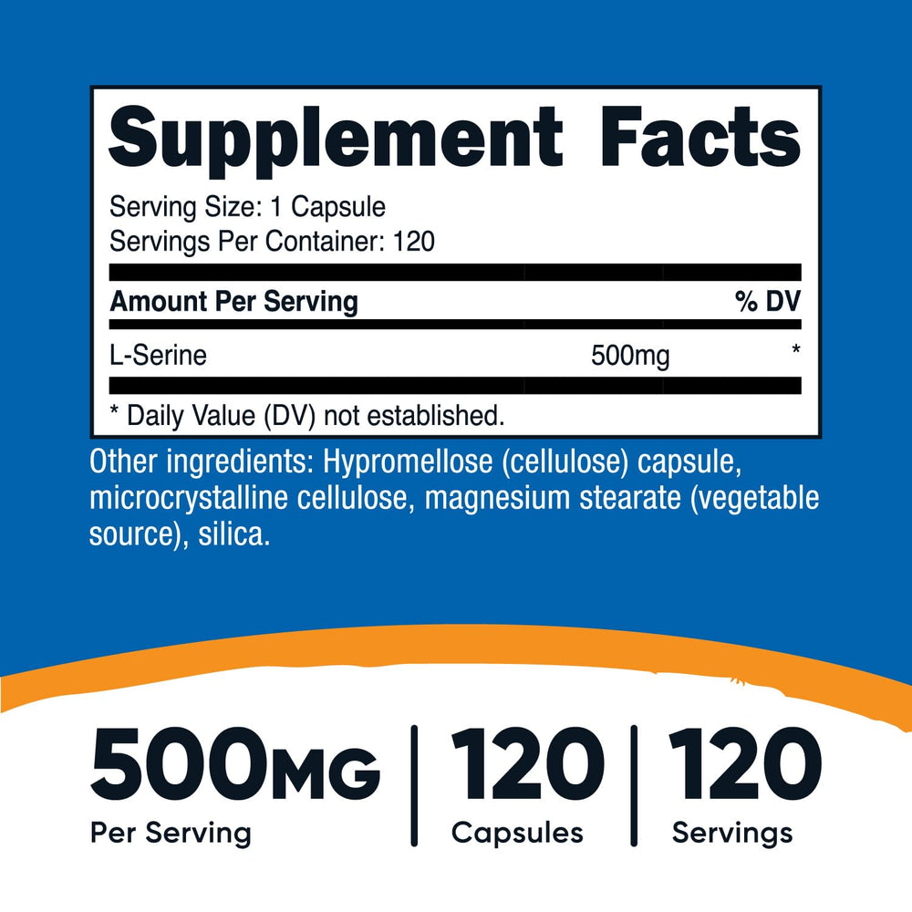 Nutricost L-Serine 500mg bottle with label