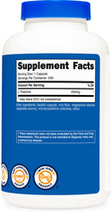 Nutricost L-Theanine 200mg bottle top with secure cap for travel.