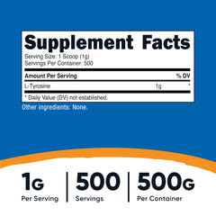 Nutricost L-Tyrosine powder bottle 500g