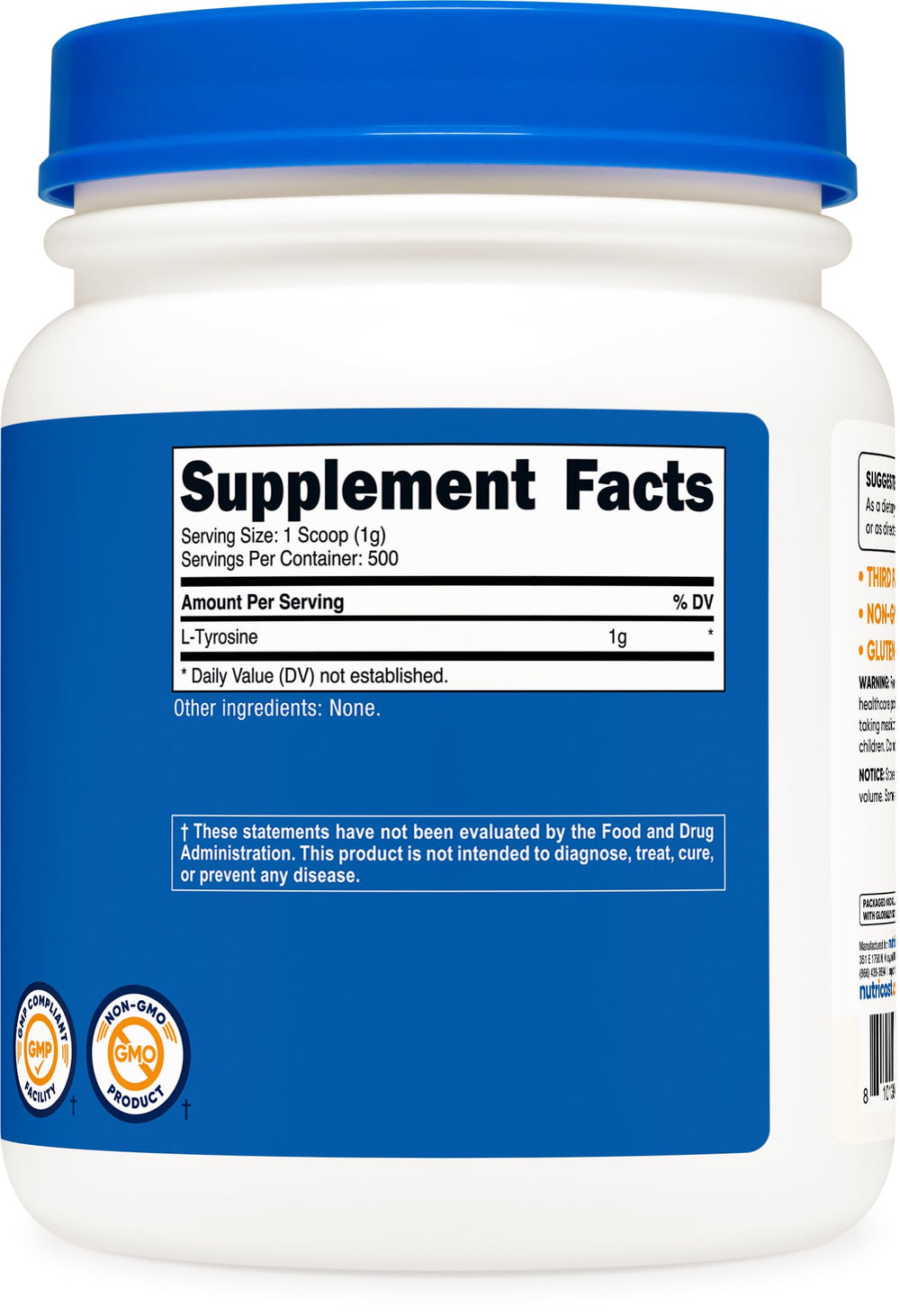 GMP compliant and FDA registered manufacturing facility for Nutricost L-Tyrosine