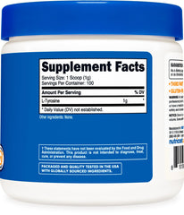 Nutricost L-Tyrosine Powder packaging and branding