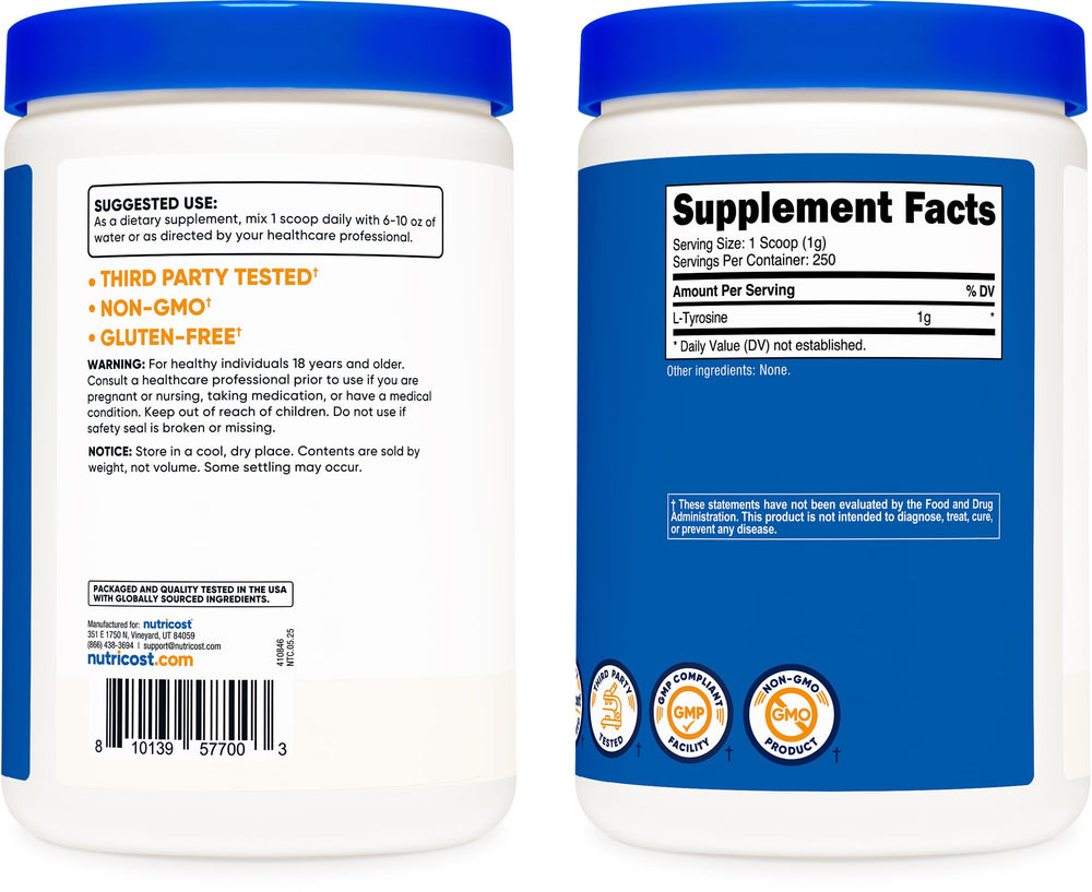 Recommended usage of Nutricost L-Tyrosine powder