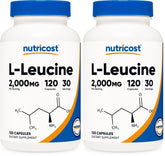 Nutricost L-Leucine 2000mg bottle – pack 2, 120 vegetarian capsules