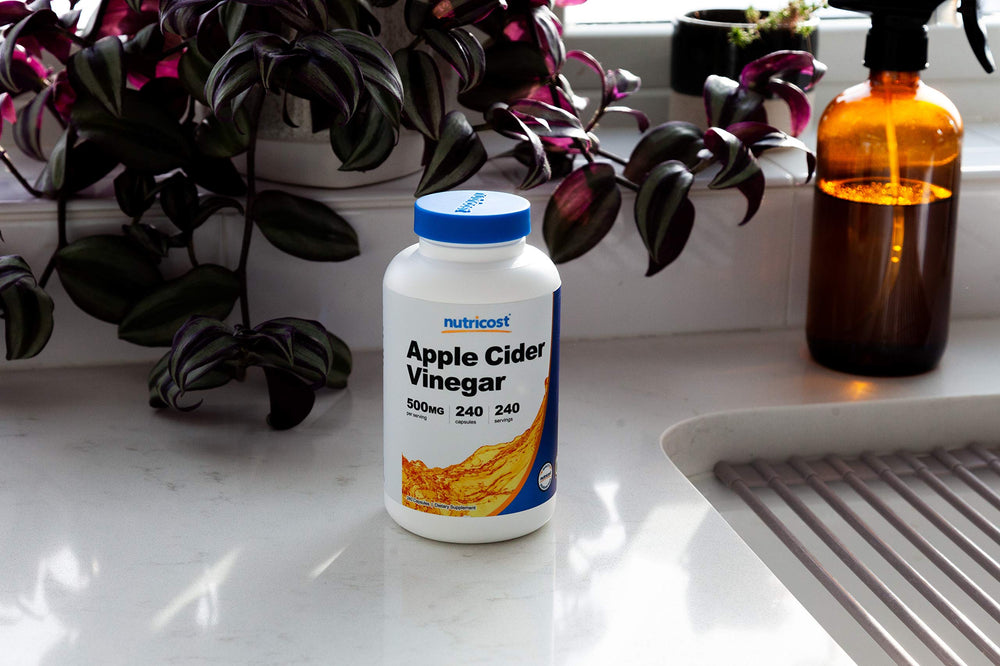 Nutricost bottle beside breakfast setting showing daily routine compatibility