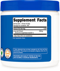 Nutricost LongJack 100 g bottle supports up to 400 servings
