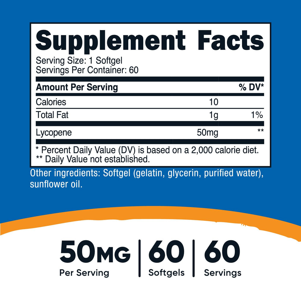 Close-up of Nutricost Lycopene 50mg Softgels bottle