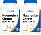 Nutricost Magnesium Citrate 420mg bottle front view (pack of 2)