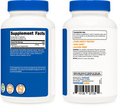 Nutricost Magnesium Glycinate capsules third-party testing label emphasizing potency and purity.