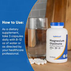 180-count option for Nutricost Magnesium Glycinate