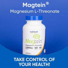 Bottle cap and serving size details on Nutricost Magtein label