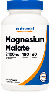 Nutricost Magnesium Malate 2100mg bottle with 180 capsules
