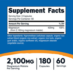 Front view of Nutricost Magnesium Malate bottle