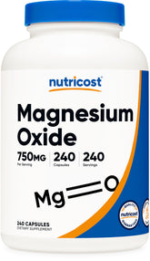 Nutricost Magnesium Oxide 750mg bottle and label