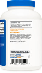 Non-GMO and Gluten Free certification icons on Nutricost magnesium oxide