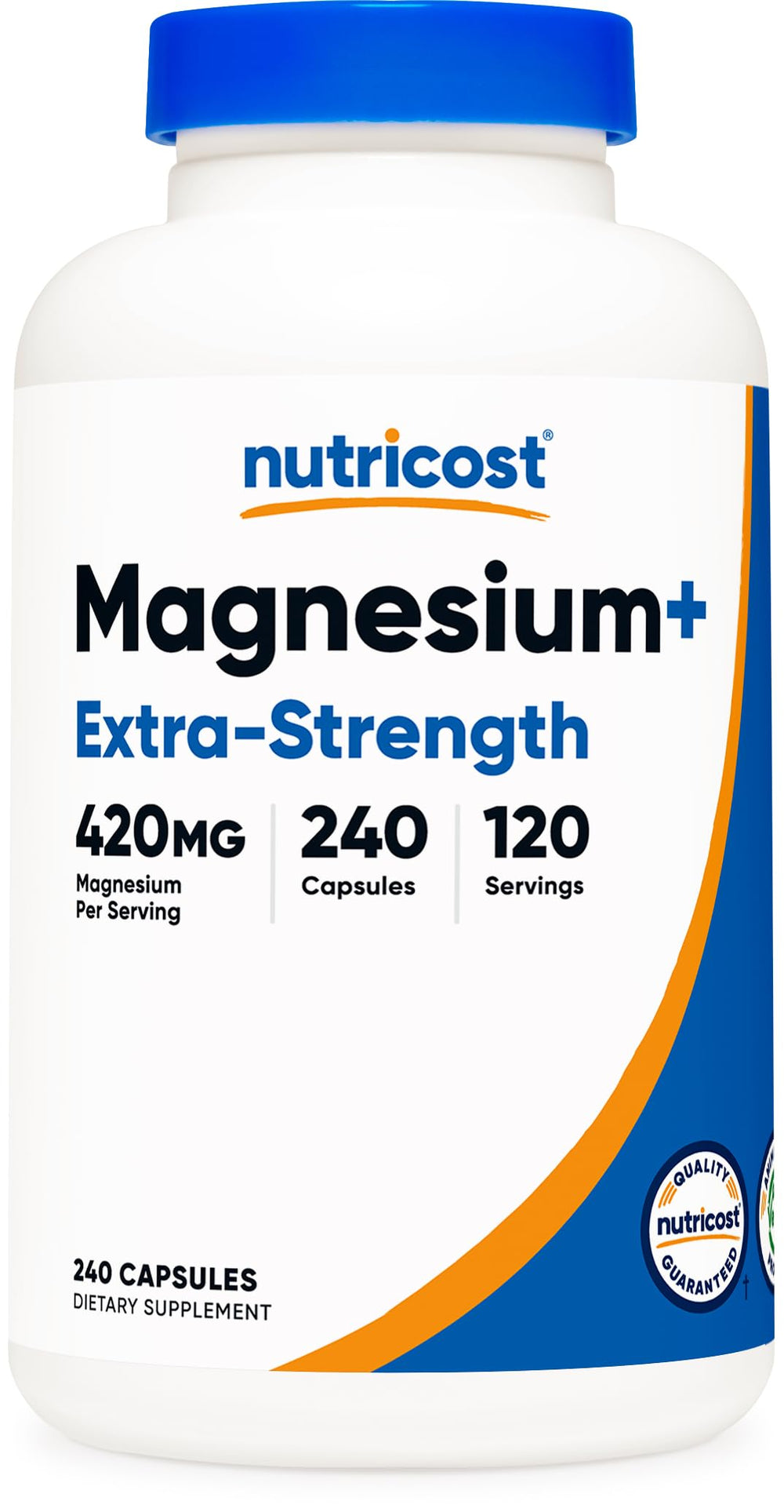 Nutricost Magnesium+ Extra Strength 420mg bottle - front view