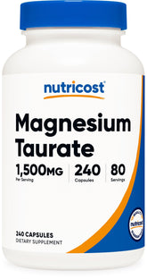 Nutricost Magnesium Taurate 1,500 mg bottle - 240 capsules - hero shot