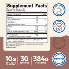 Chocolate-flavored collagen powder scoop