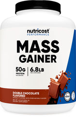 Nutricost Mass Gainer double chocolate bottle fueling post-workout recovery