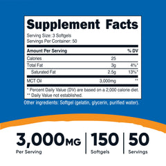 Close-up of Nutricost MCT Oil Softgels 1000mg