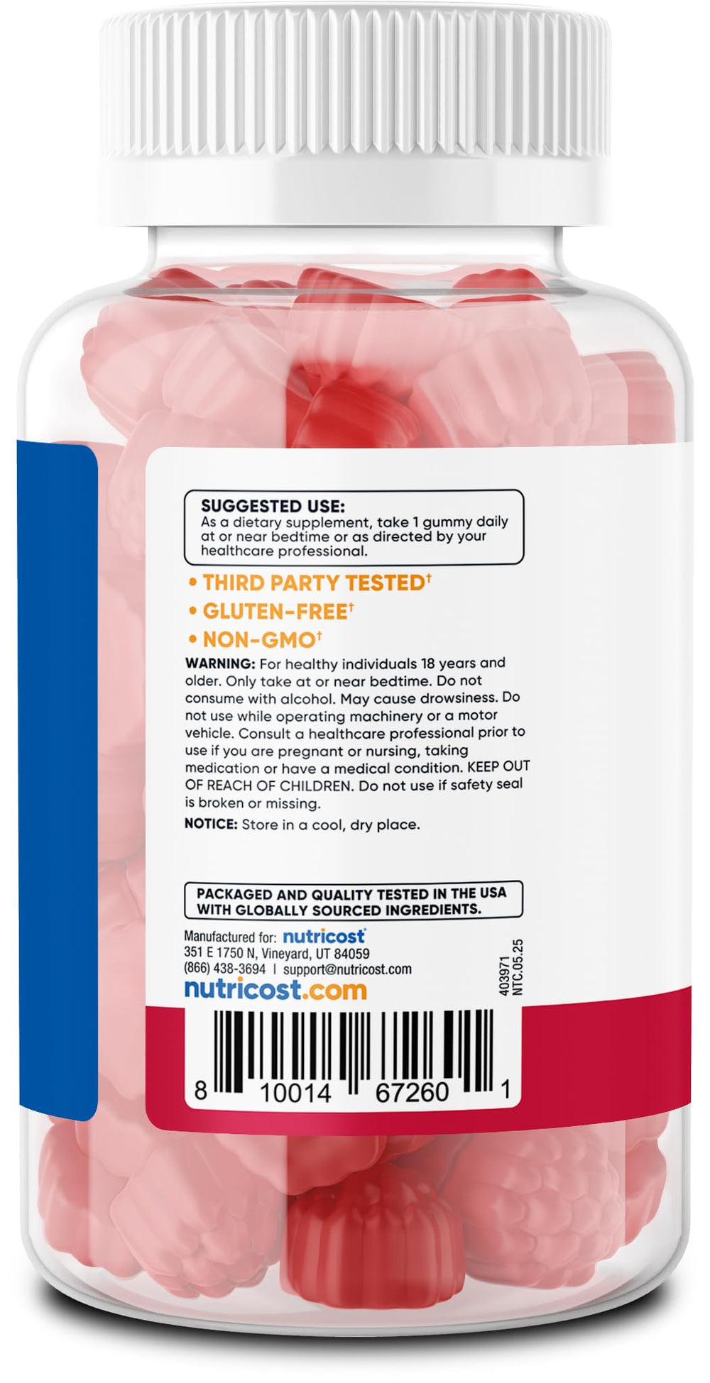 Gummy texture close-up showing strawberry flavor